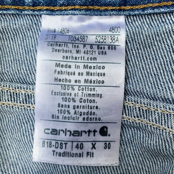 Carhartt : traditional fit work distressed jeans - Picture 9 of 12